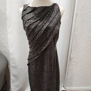 Classiques entier Elegant Black and grey plaid sleeveless ruffle pleated dress